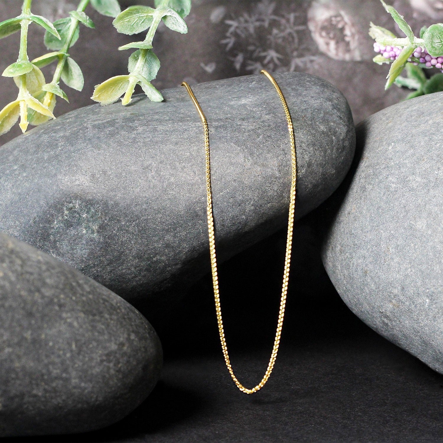 14k Yellow Gold Round Wheat Chain (0.60 mm) DestGlow
