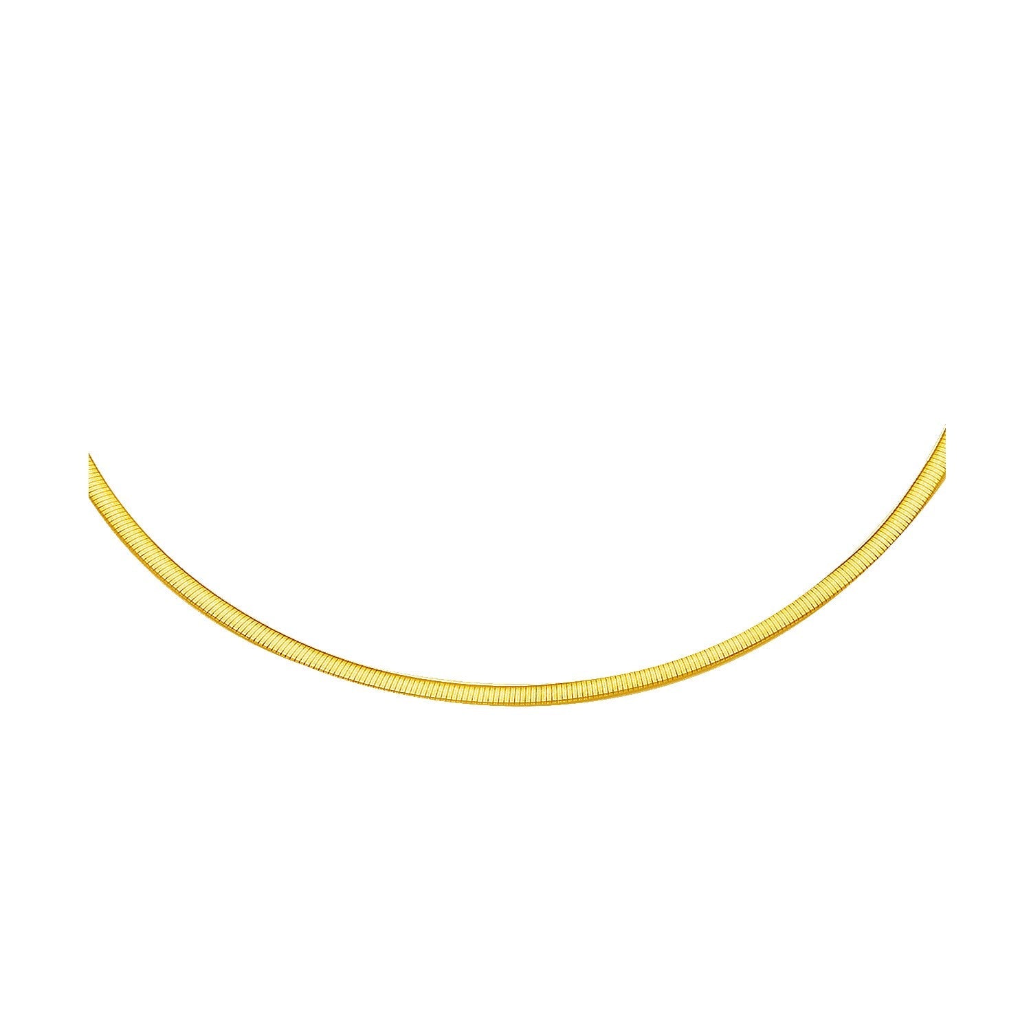 2.5mm 14k Two Tone Gold Reversible Omega Necklace by Avera Group