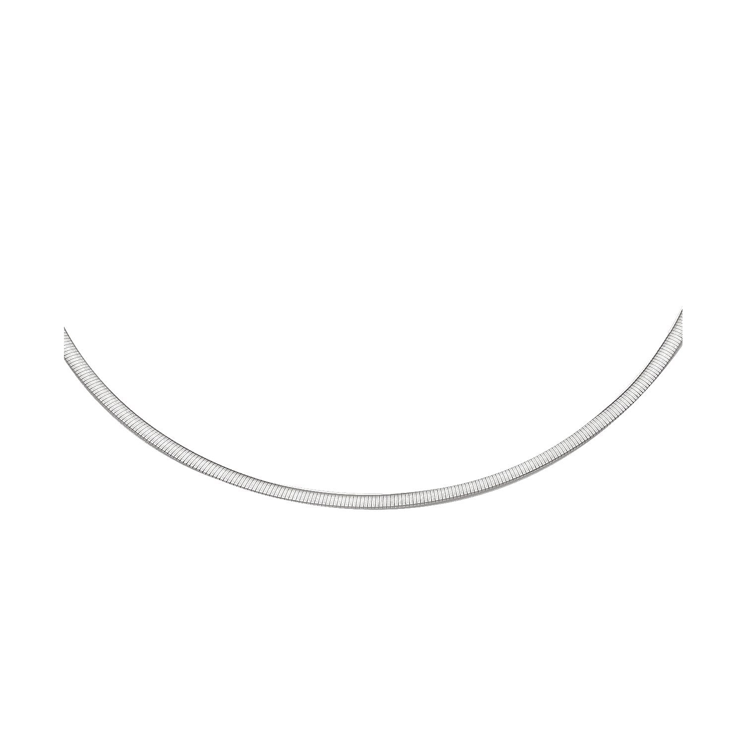 2.5mm 14k Two Tone Gold Reversible Omega Necklace by Avera Group