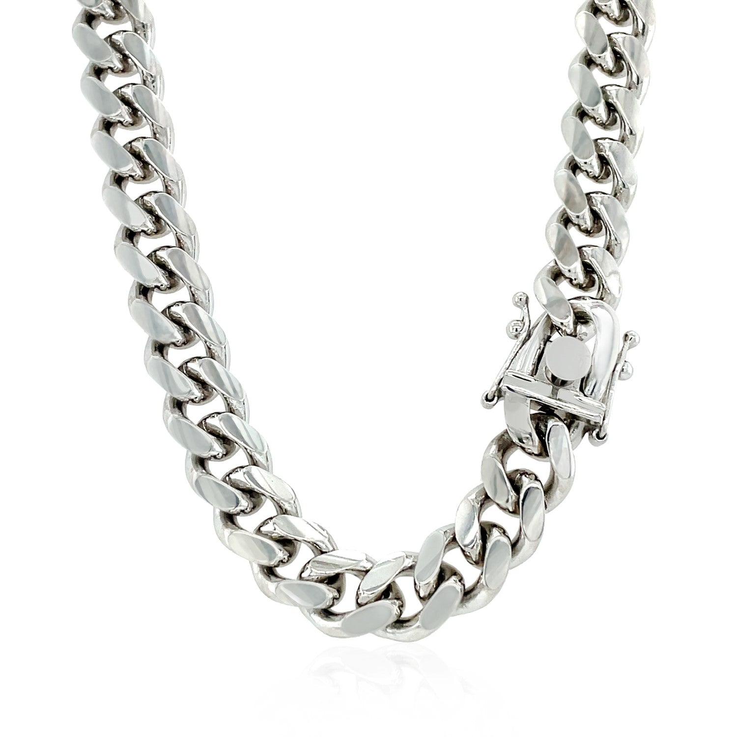 Sterling Silver Rhodium Plated Miami Cuban Chain 8.4mm by Bids.com