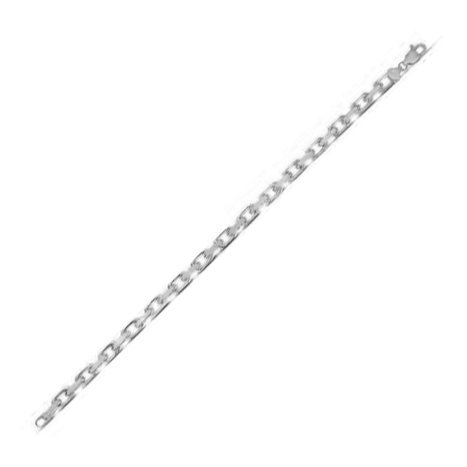 14k White Gold French Cable Chain Bracelet (4.80 mm)