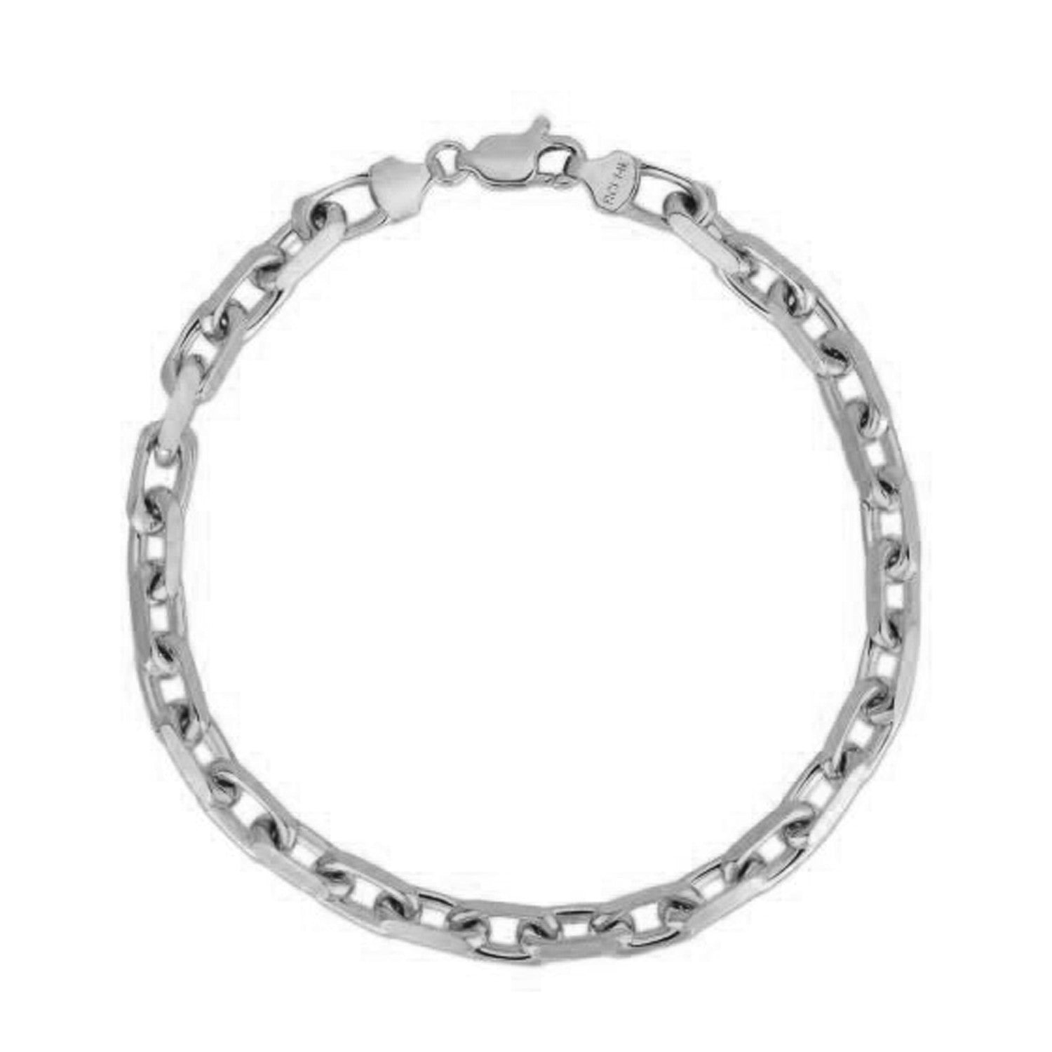14k White Gold French Cable Chain Bracelet (4.80 mm) by Bids.com