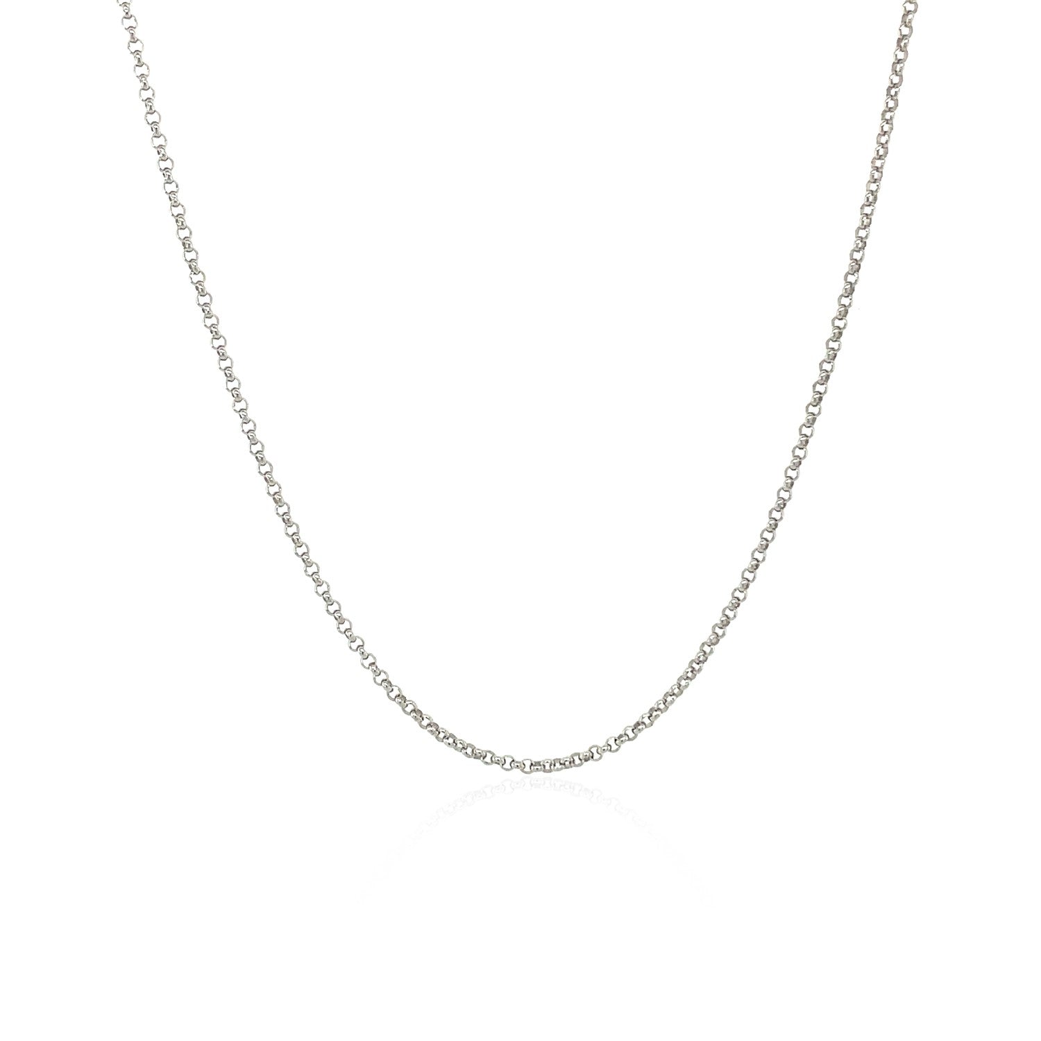 14k White Gold Diamond Cut Rolo Chain (1.10 mm) by Avera Group