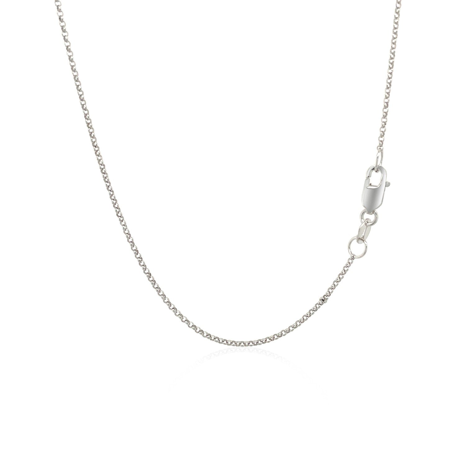 14k White Gold Diamond Cut Rolo Chain (1.10 mm) by Avera Group