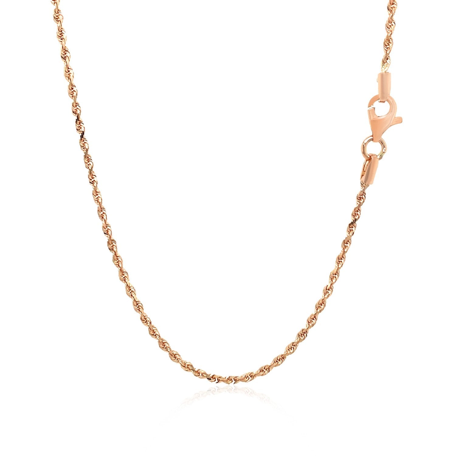 14k Rose Gold Solid Diamond Cut Rope Chain 1.5mm by Bids.com
