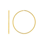 Textured Endless Hoop Earrings in 14k Yellow Gold(1.2x40mm) - DestGlow
