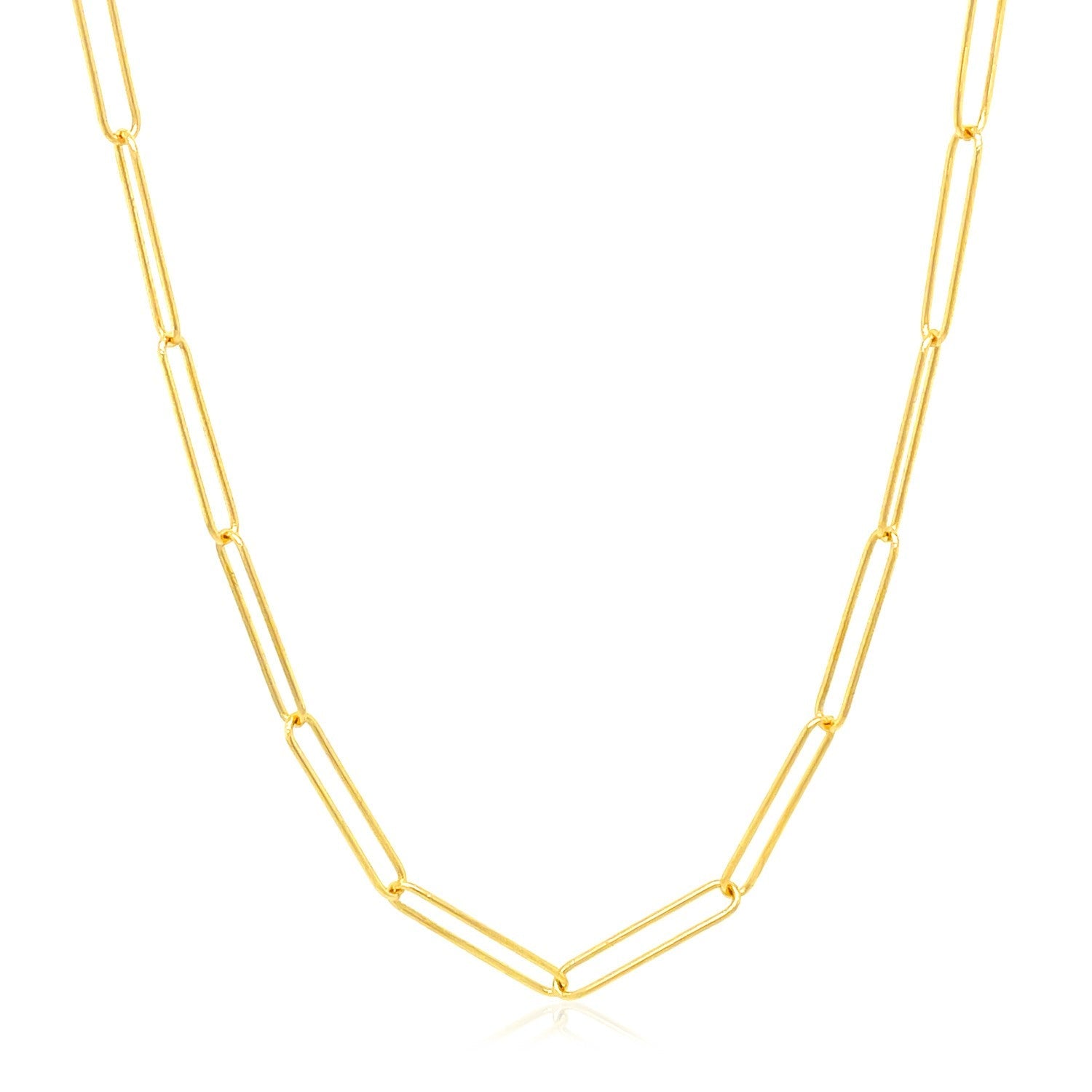 14k Yellow Gold Wire Paperclip Chain (2.70 mm) by Avera Group