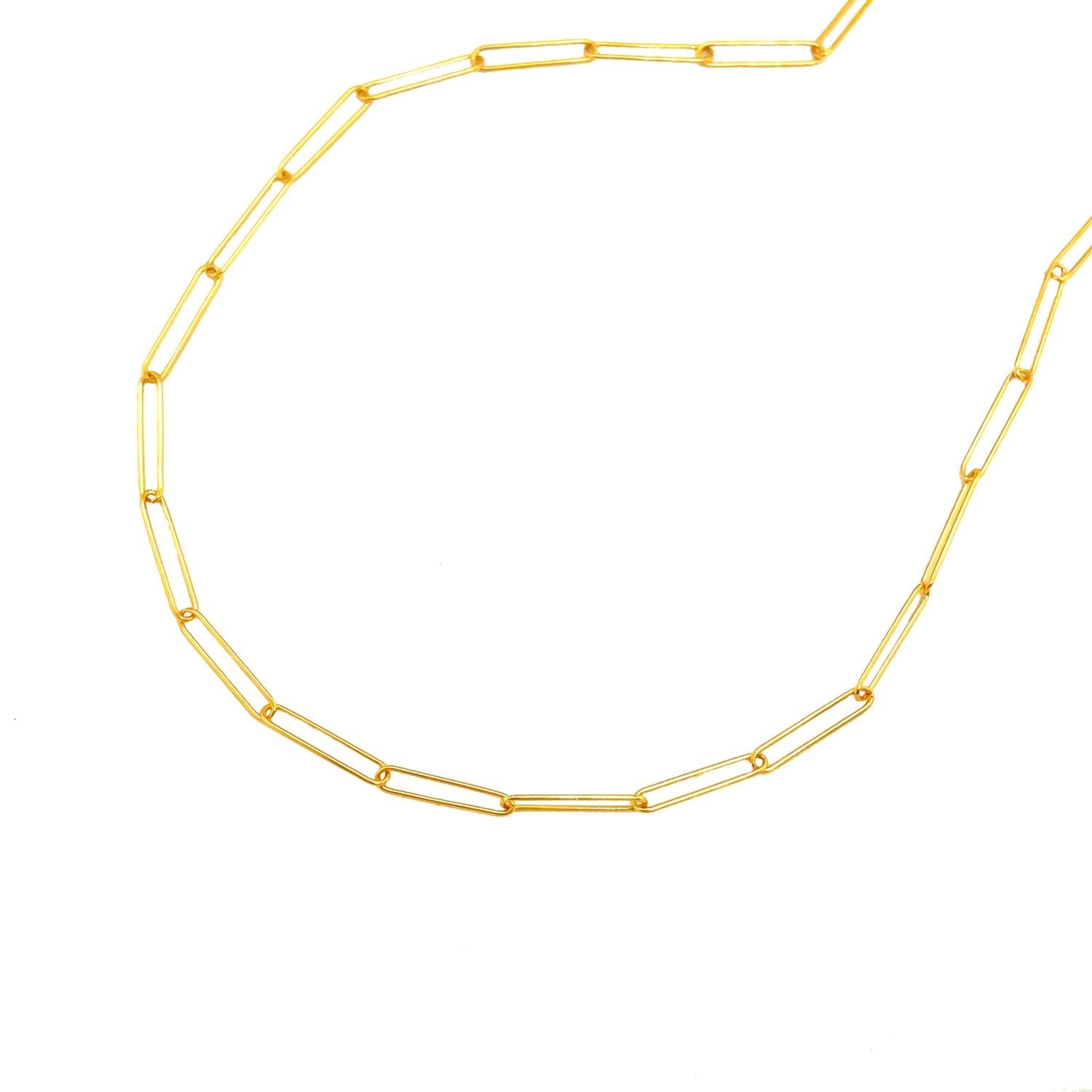 14k Yellow Gold Wire Paperclip Chain (2.7mm) by Bids.com