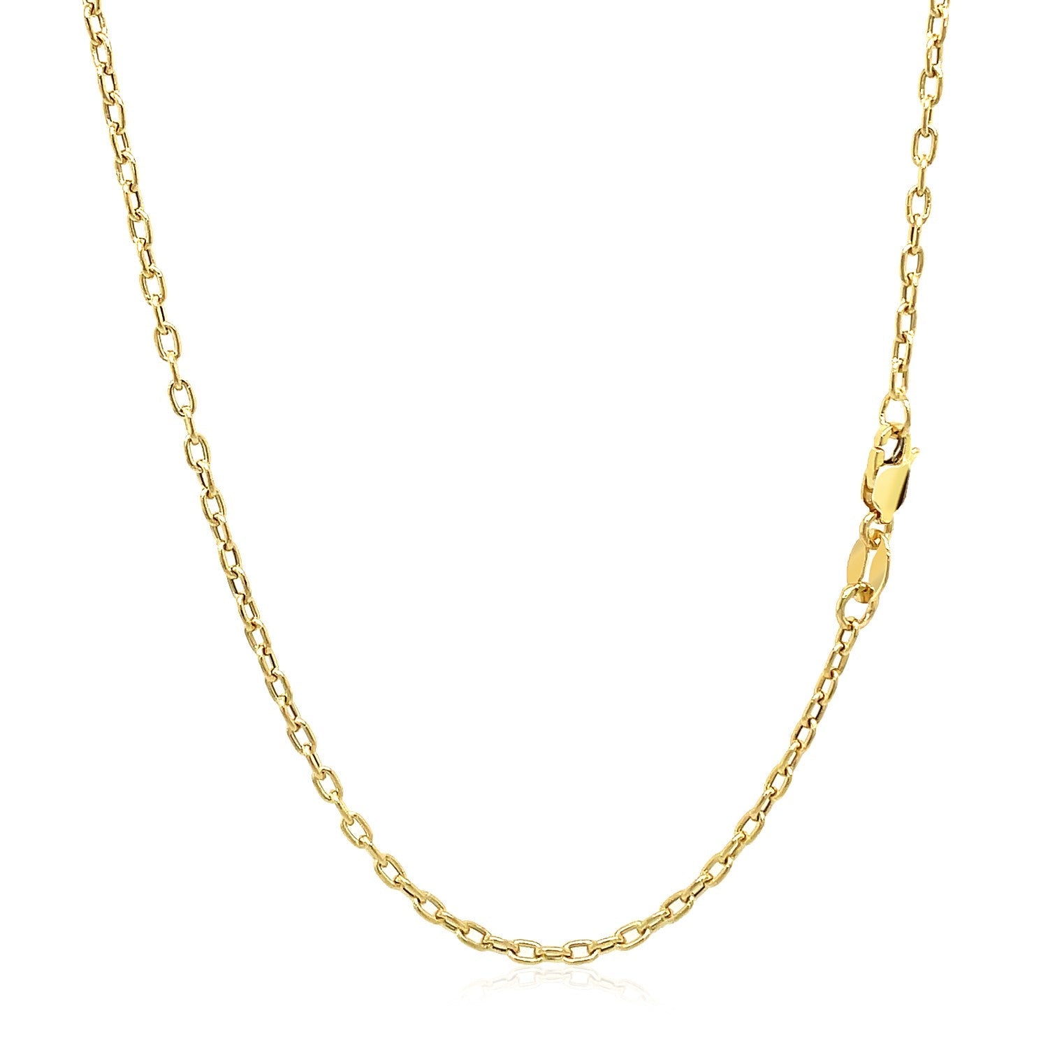 Double Extendable Cable Chain in 14k Yellow Gold (1.80 mm) - DestGlow