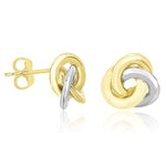 14k Two-Tone Gold Shiny Intertwined Open Circle Earrings - accessories
