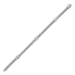 Polished Woven Rope Bracelet with Diamond Accents in 14k White Gold