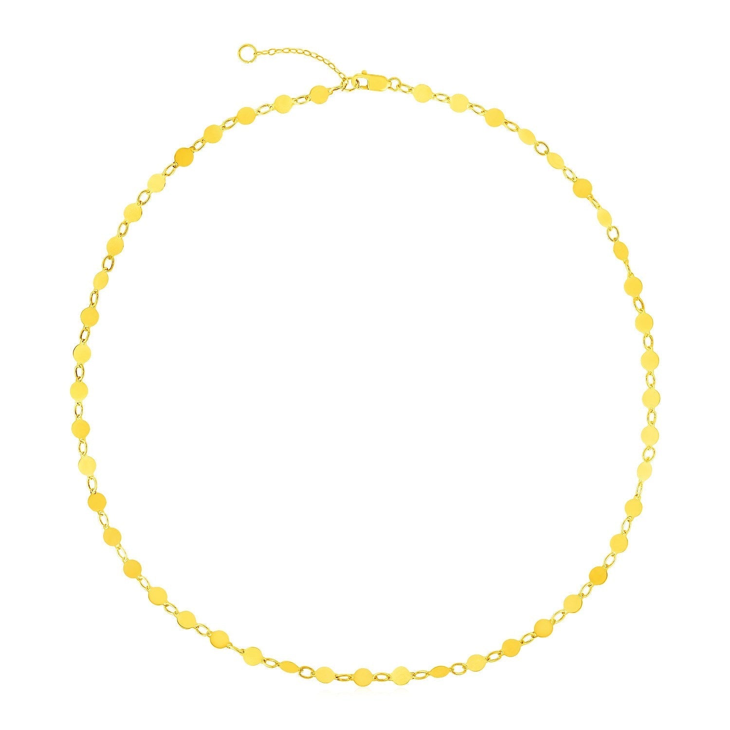 14k Yellow Gold Necklace with Polished Circles DestGlow