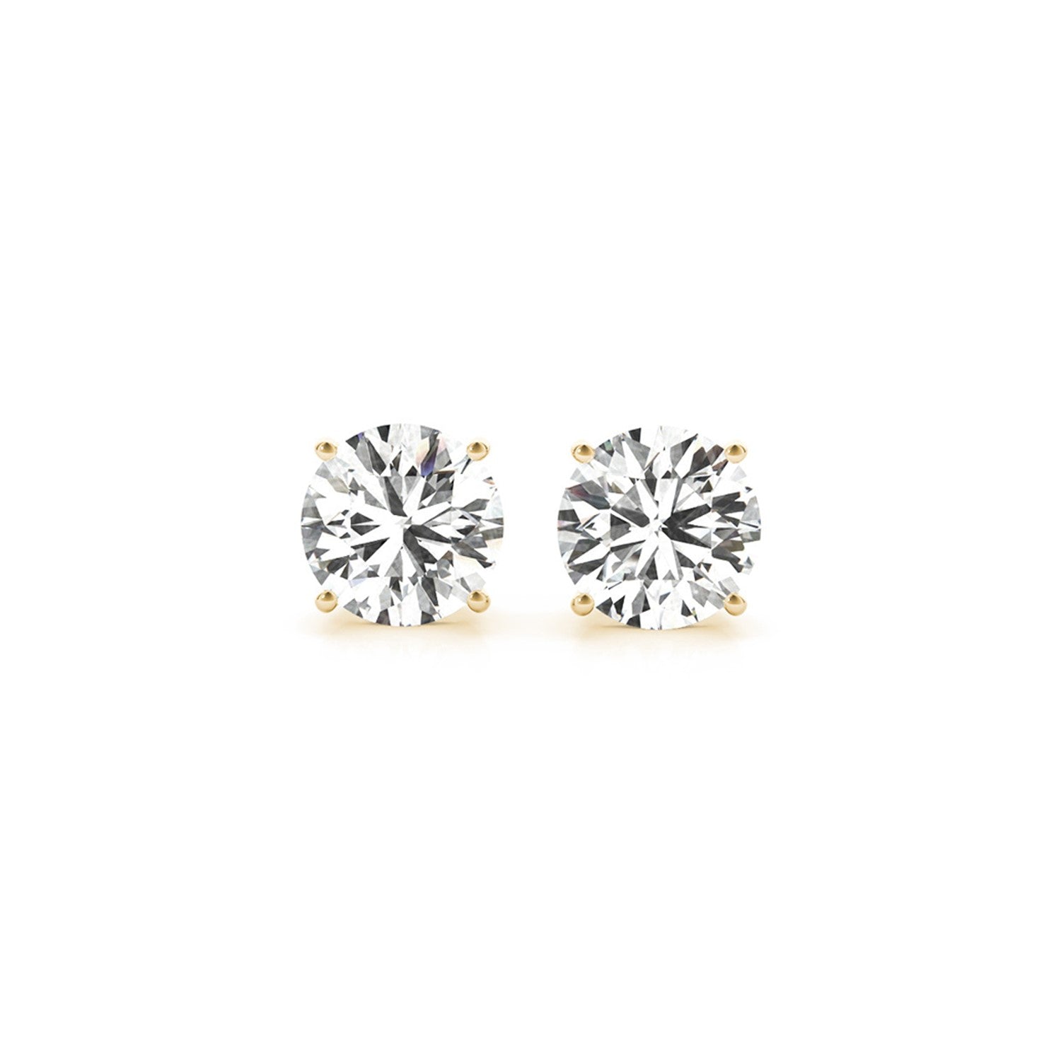 3 cttw Certified IGI Lab Grown Round Diamond Stud Earrings 14k Yellow Gold (G/VS2) DestGlow
