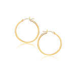 10k Yellow Gold Polished Hoop Earrings (2x40 mm) - earrings