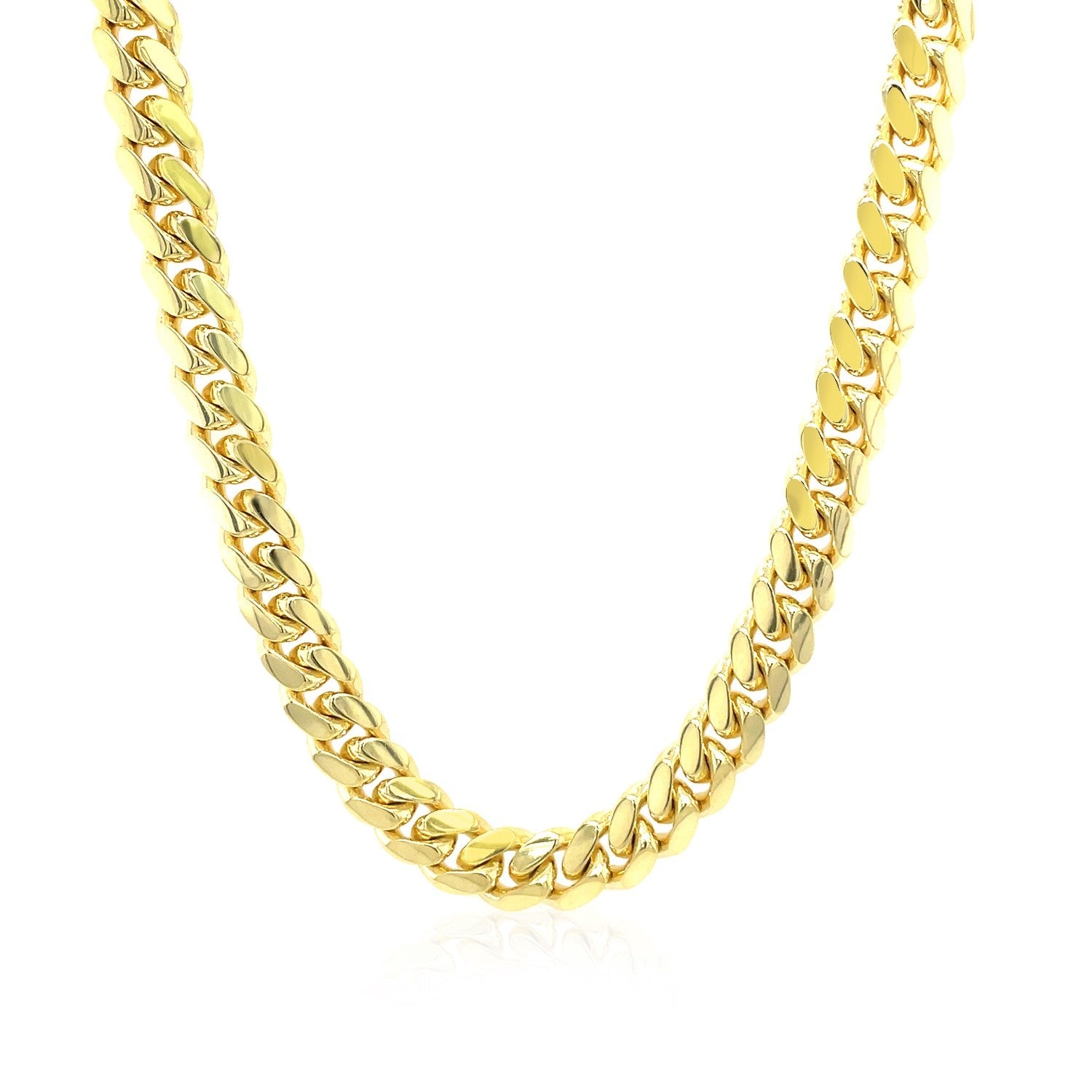 6.0mm 14k Yellow Gold Classic Miami Cuban Solid Chain by Bids.com