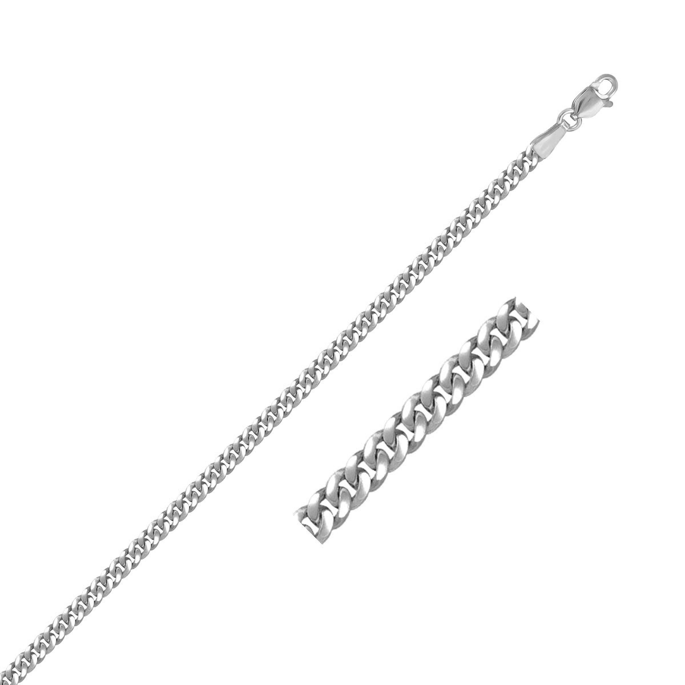 14K White Gold Gourmette Chain (2.80 mm) by Avera Group