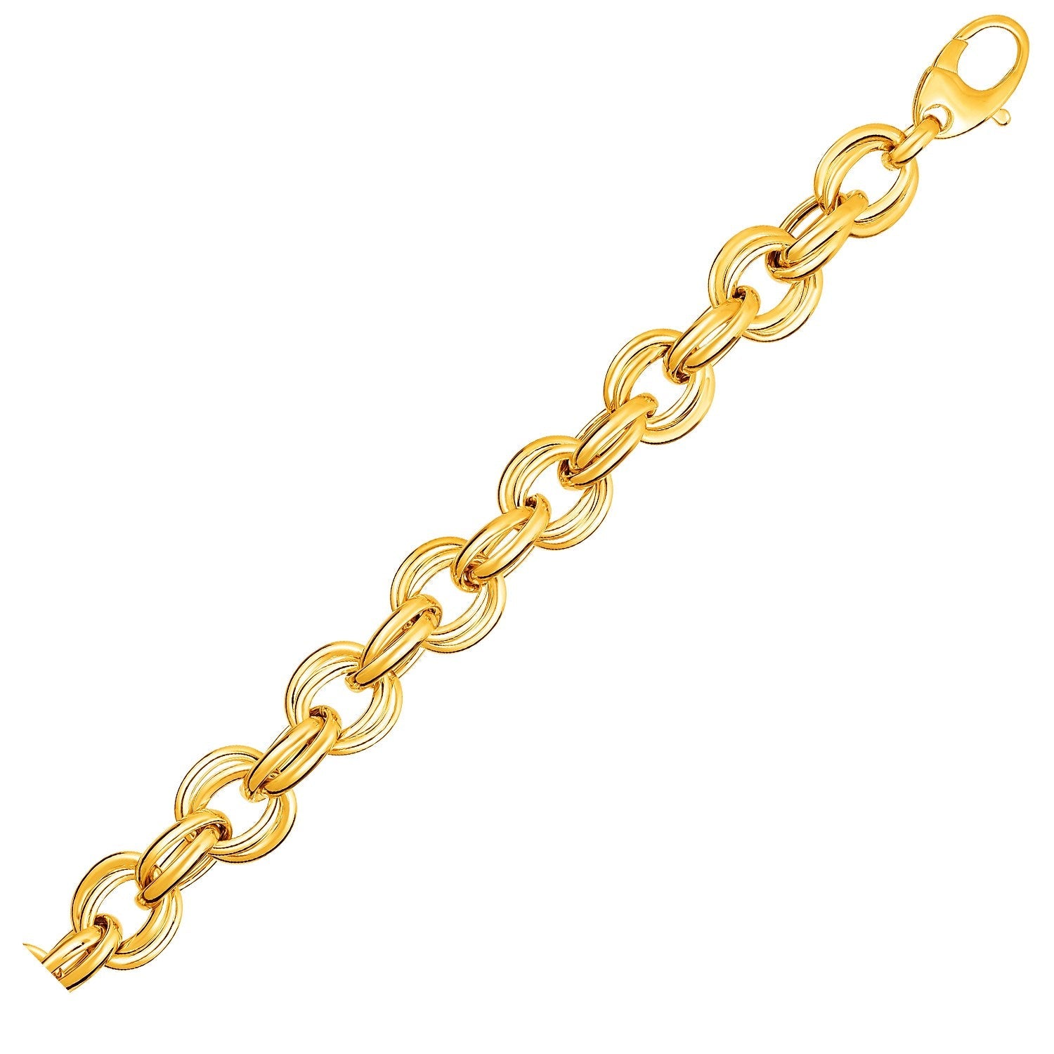 Twisted Double Link Bracelet in 14k Yellow Gold by Bids.com