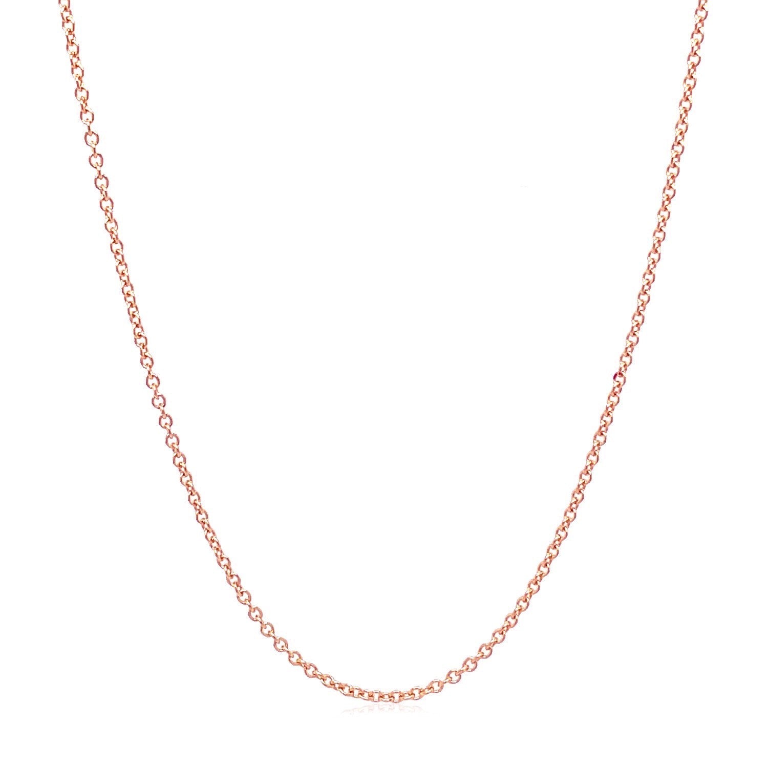 14k Rose Gold Round Cable Link Chain (1.25 mm) by Bids.com