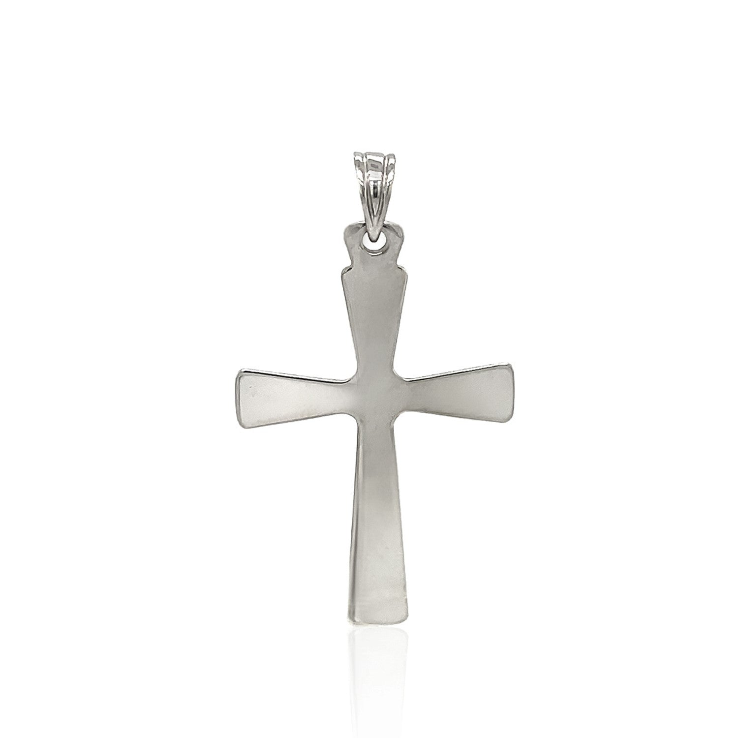 Sterling Silver Domed Rounded Cross Pendant - DestGlow