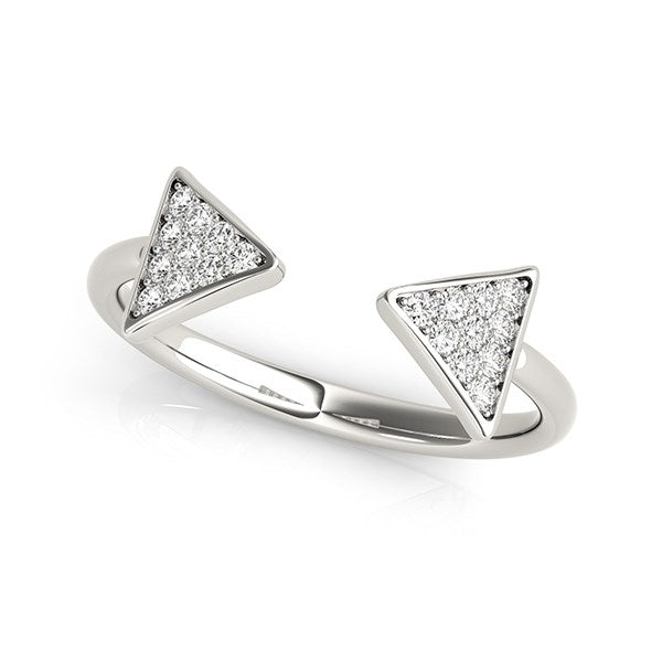 14k White Gold Diamond Arrowhead Open Ring (1/5 cttw) by Bids.com