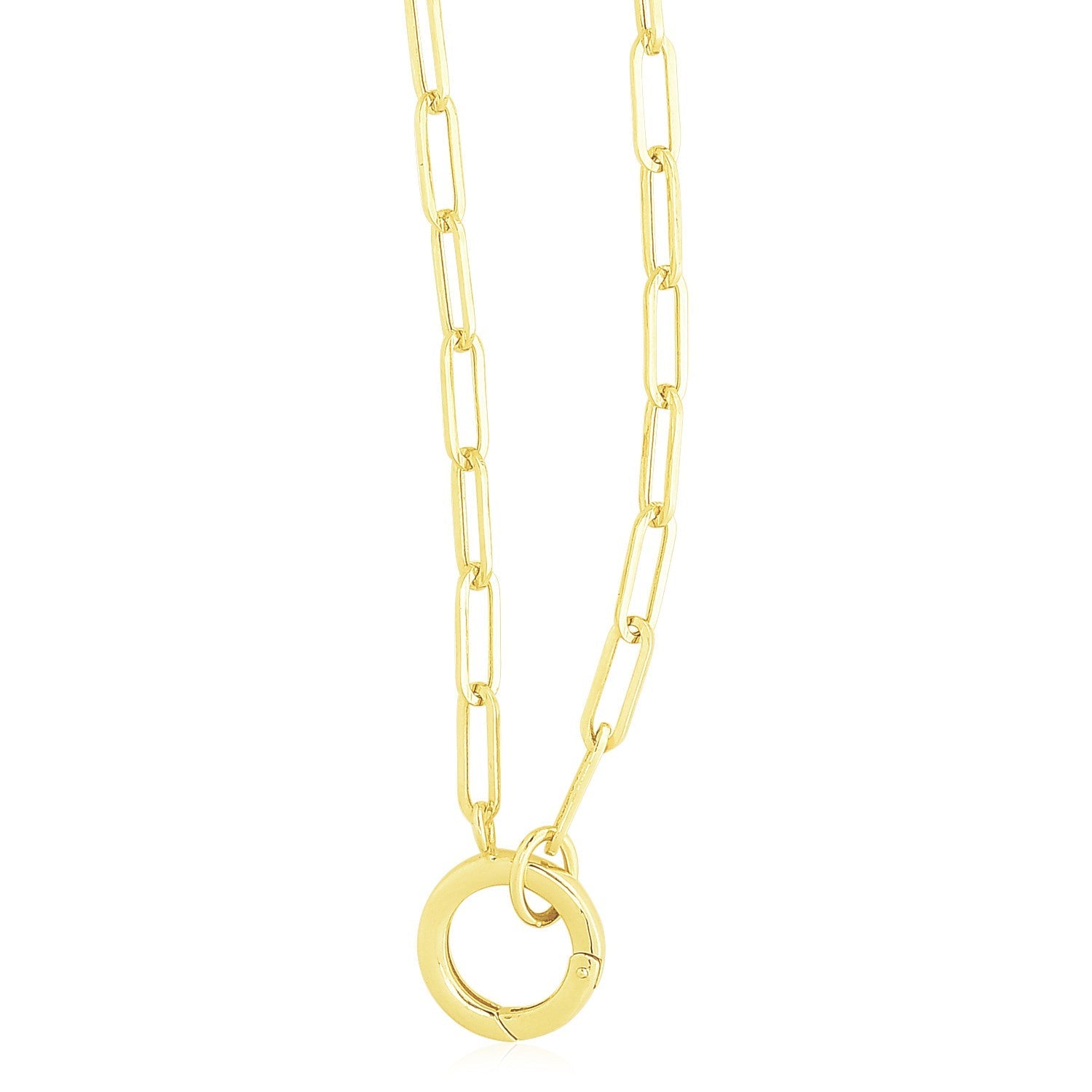 14k Yellow Gold High Polish The Invisible Paperclip Clasp Necklace by Avera Group