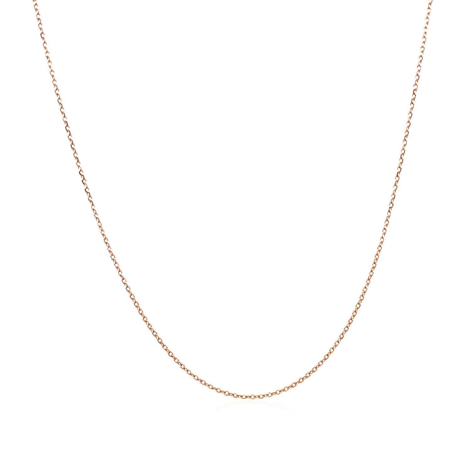14k Rose Gold Diamond Cut Cable Link Chain (0.68 mm) - DestGlow