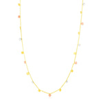 14K Tri Color Necklace with Dangling Circles - necklaces