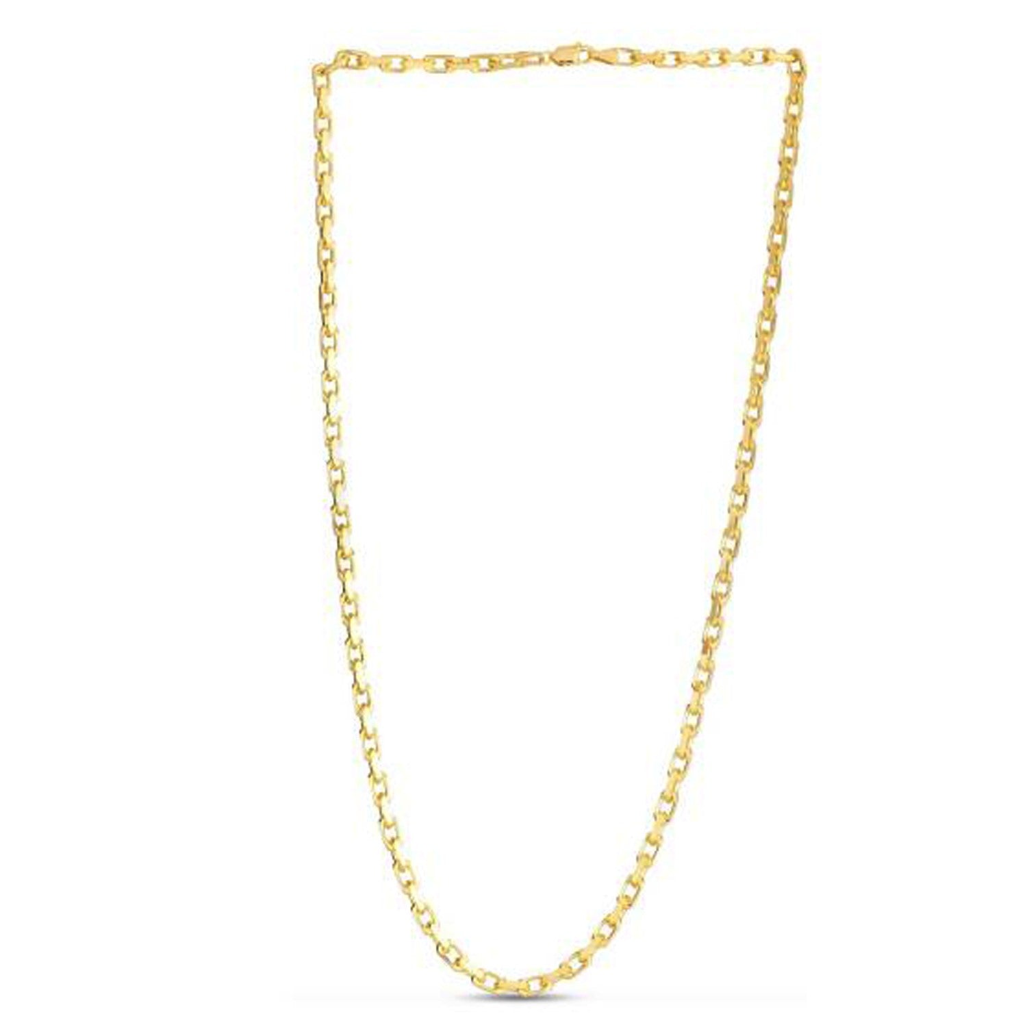 14k Yellow Gold French Cable Link Chain (3.60 mm) DestGlow