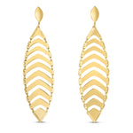 14k Yellow Gold Drop Leaf Earrings - earrings