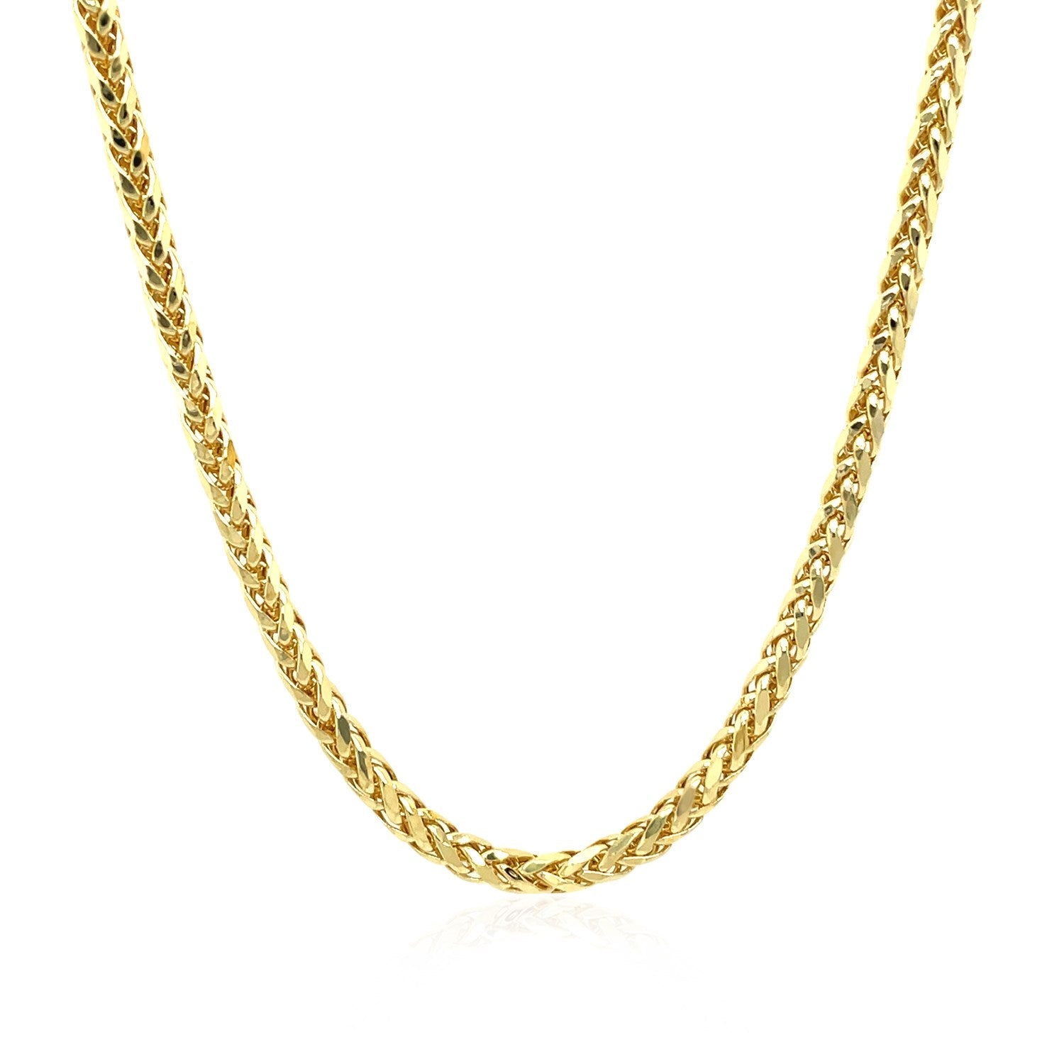 2.7mm 14k Yellow Gold Lite Diamond Cut Round Franco Chain by Bids.com