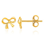 14k Yellow Gold Bow Style Post Earrings - accessories