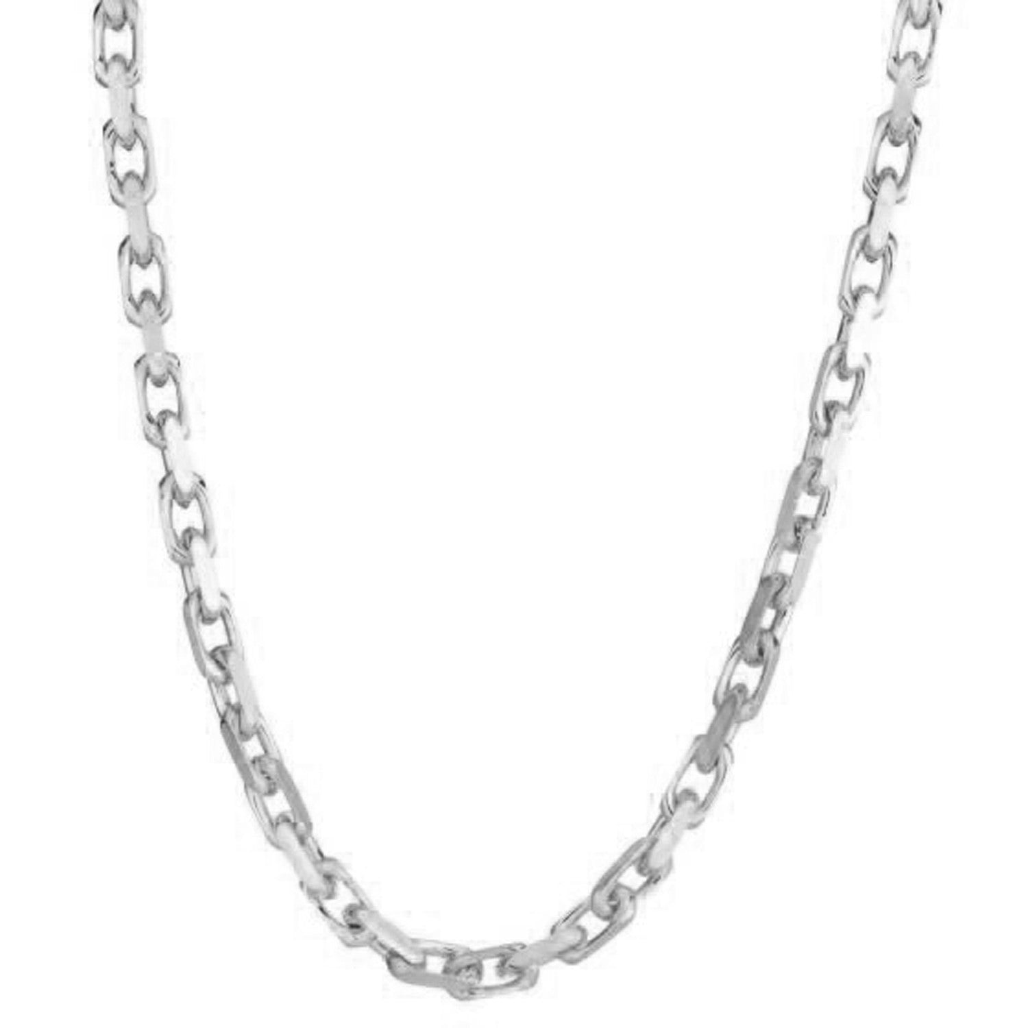 14k White Gold French Cable Link Chain (4.80 mm) by Avera Group