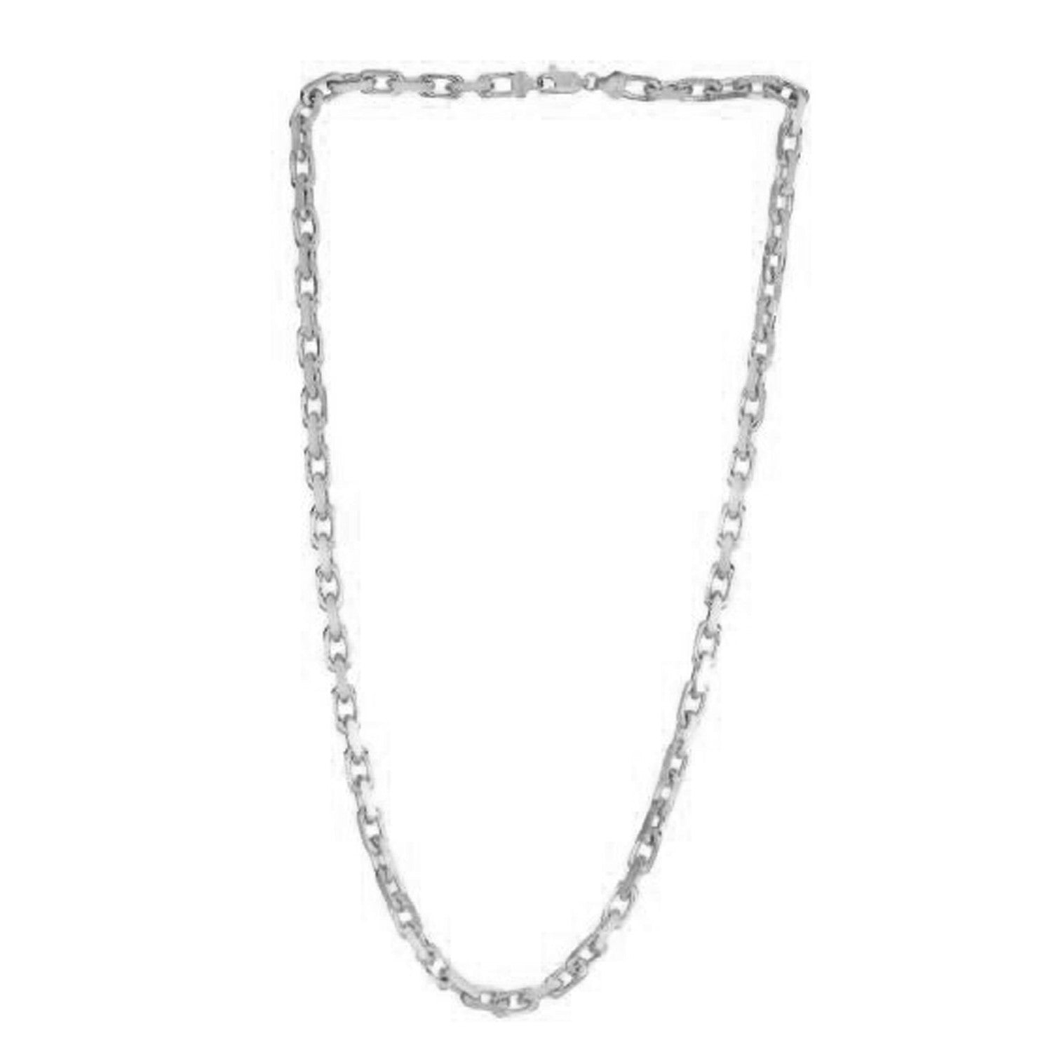 14k White Gold French Cable Link Chain (4.80 mm) by Avera Group