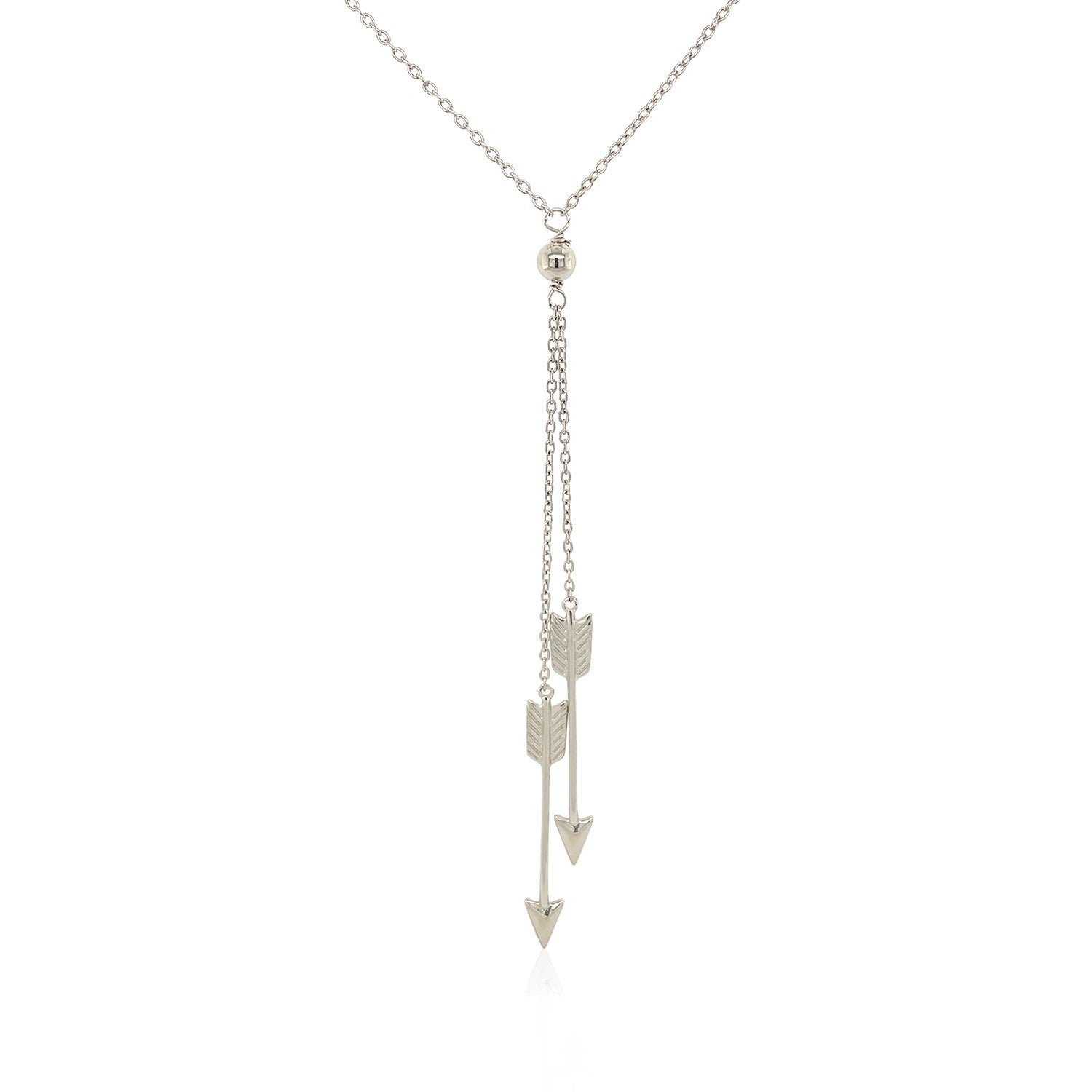 Sterling Silver 18 inch Lariat Necklace with Two Arrows by Avera Group