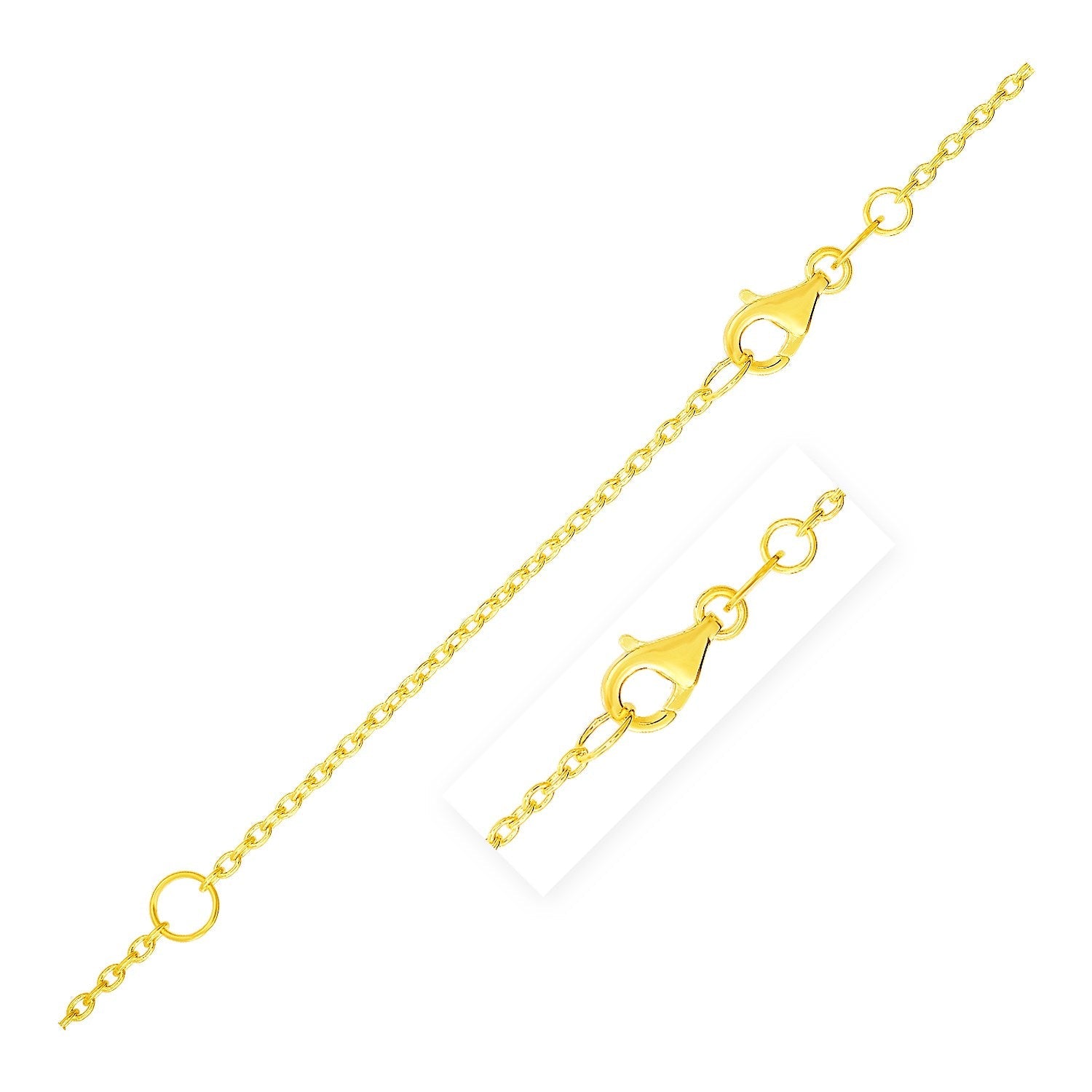 Extendable Cable Chain in 14k Yellow Gold (1.5mm) - DestGlow
