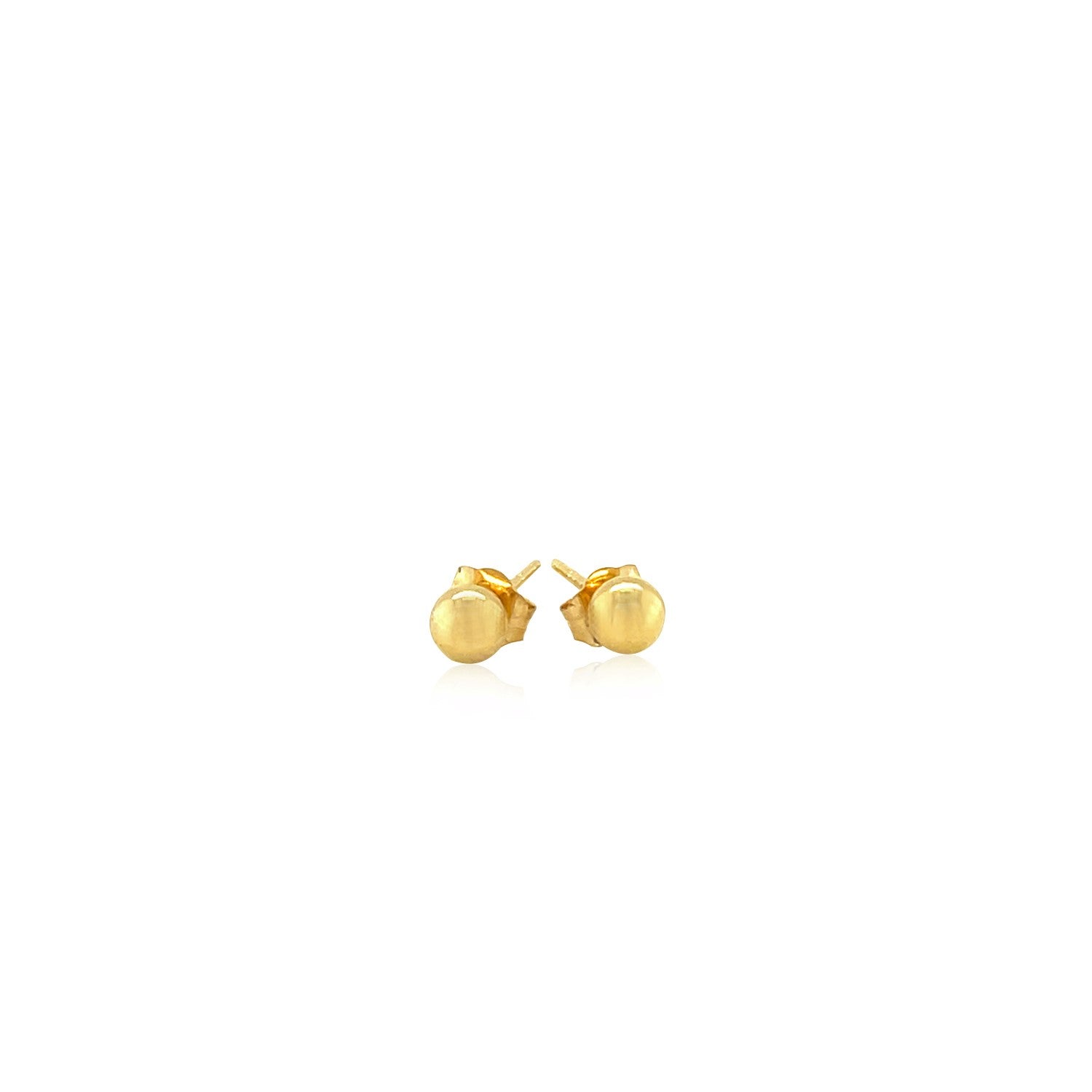 10k Yellow Gold Ball Style Stud Earrings (4mm) - DestGlow