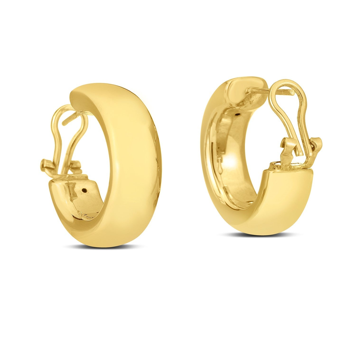 14k Yellow Gold Large Omega C Hoops - DestGlow