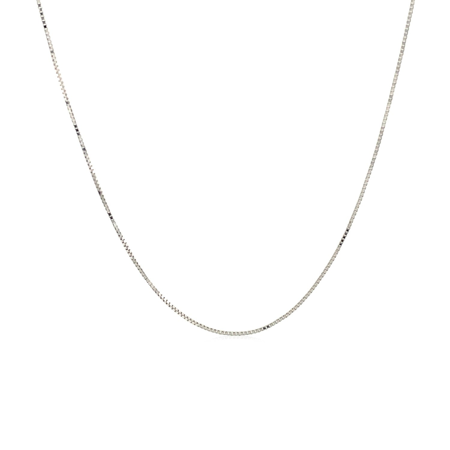 14k White Gold Classic Box Chain 0.45mm DestGlow