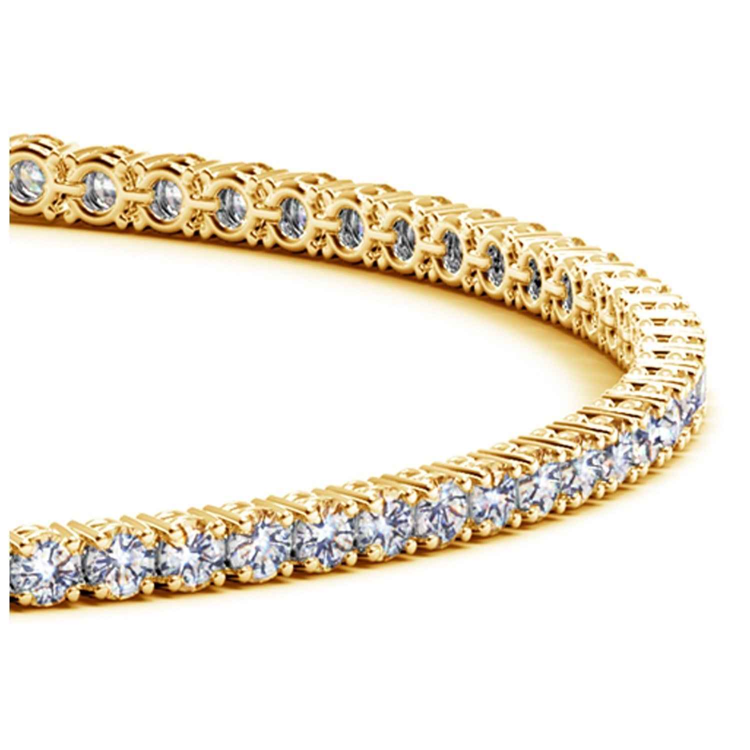 Lab Grown Round Diamond Tennis Bracelet in 14k Yellow Gold (2 cctw F/G VS2/SI1)