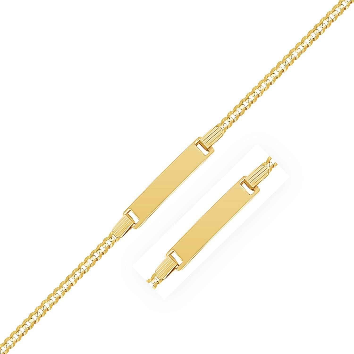 14k Yellow Gold Curb Link Style Children&