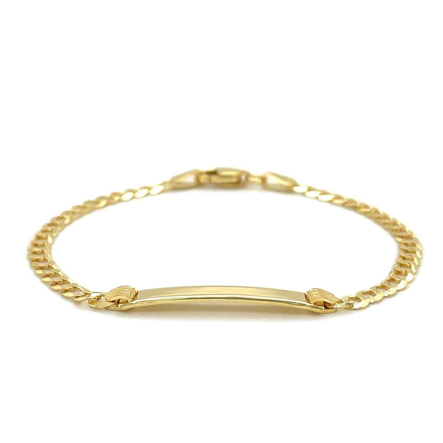 14k Yellow Gold Curb Link Style Children&