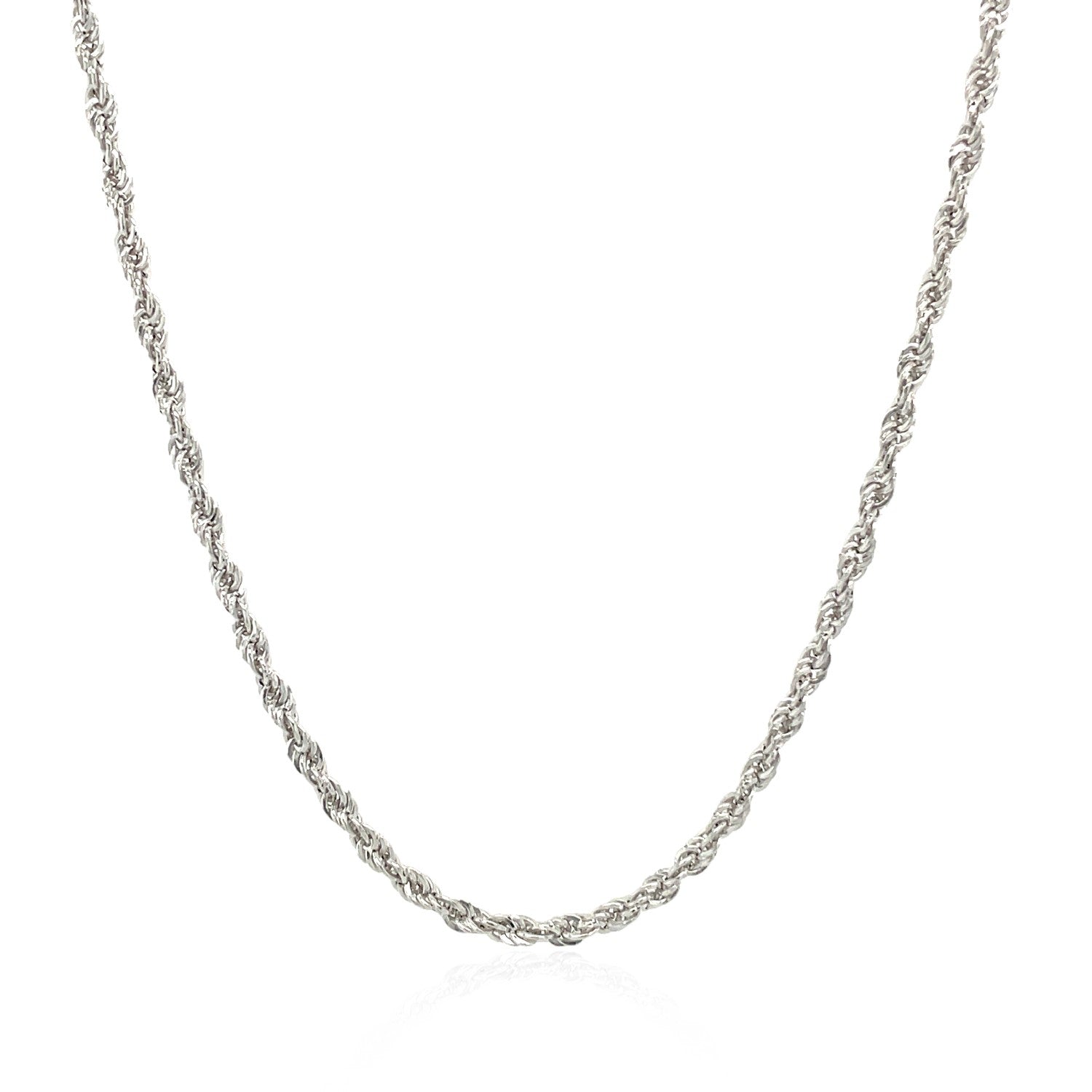 14k White Gold Light Rope Chain (2.00 mm) - DestGlow