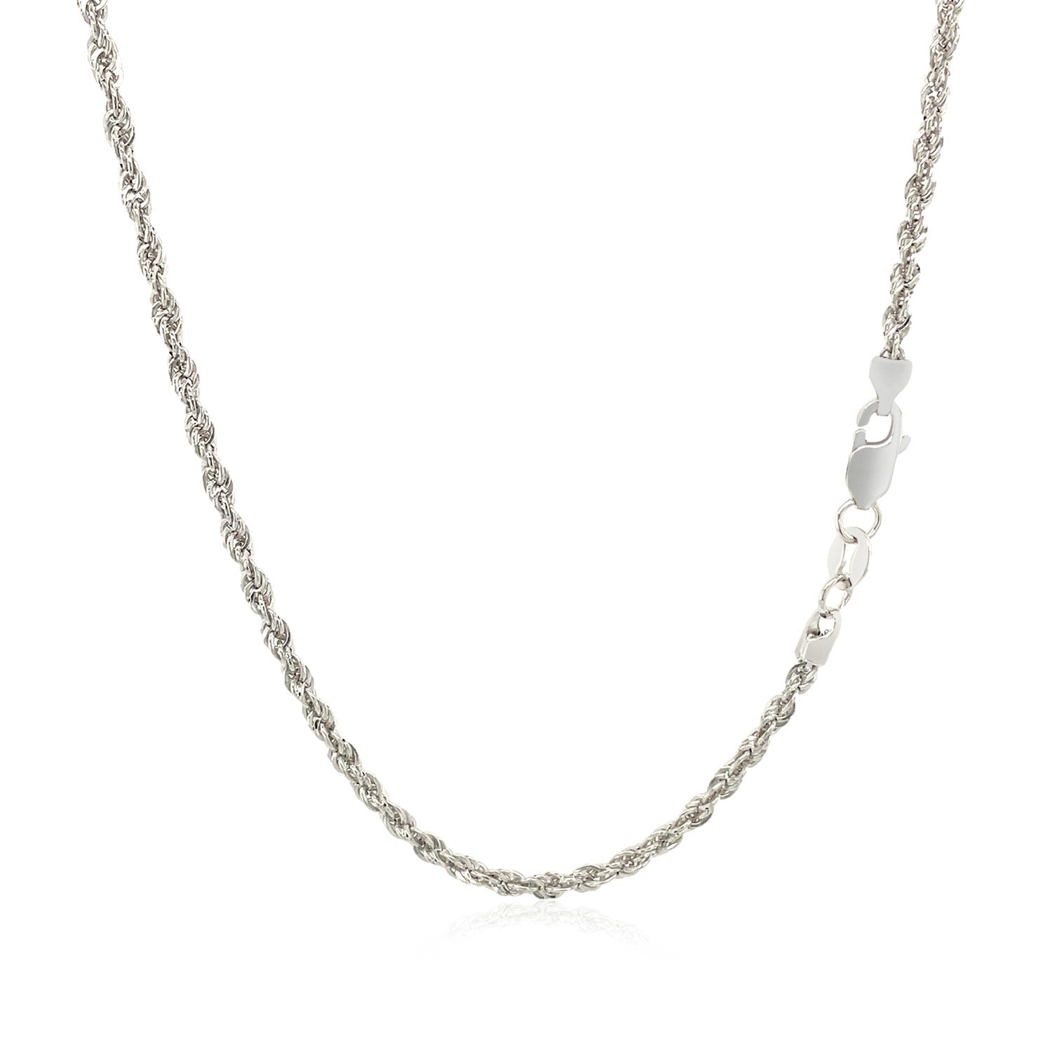 14k White Gold Light Rope Chain (2.00 mm) by Avera Group
