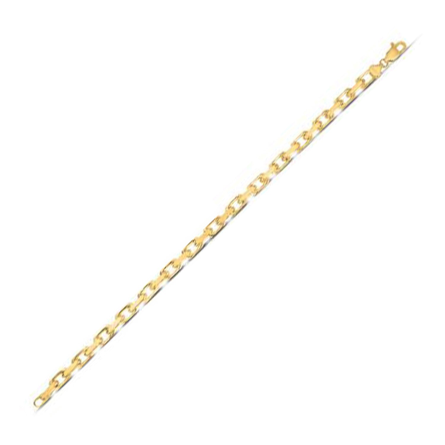14k Yellow Gold French Cable Chain Bracelet (4.80 mm) DestGlow