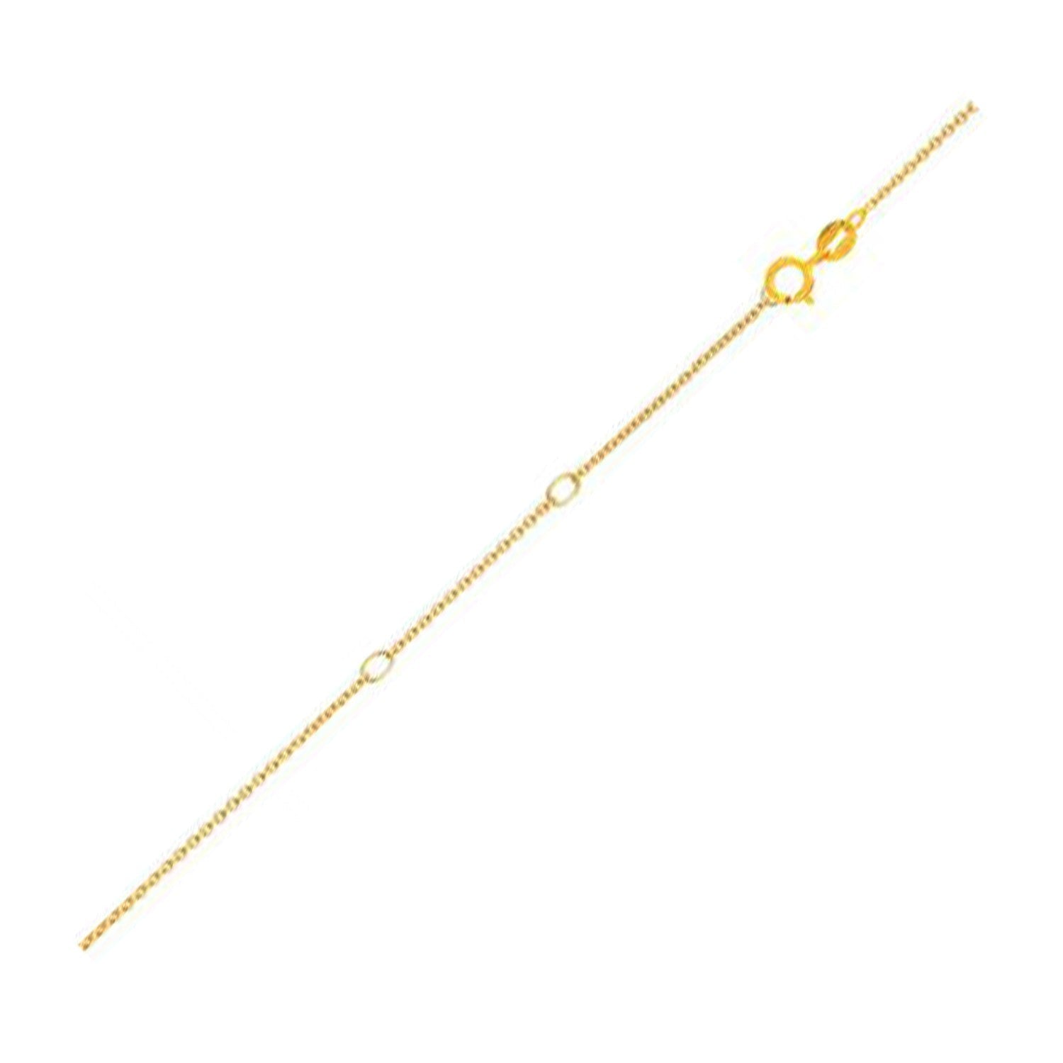 Double Extendable Diamond Cut Cable Chain in Yellow Gold (0.68 mm) by Avera Group
