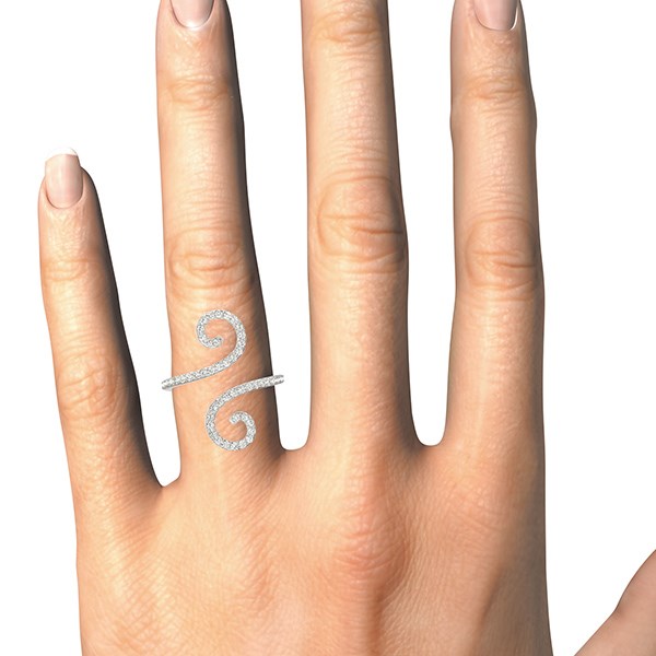 14k White Gold Diamond Open Flourish Style Ring (1/2 cttw) by Bids.com