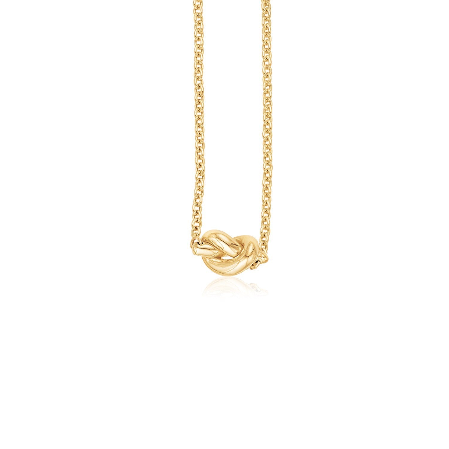 14k Yellow Gold Chain Necklace with Polished Knot by Avera Group