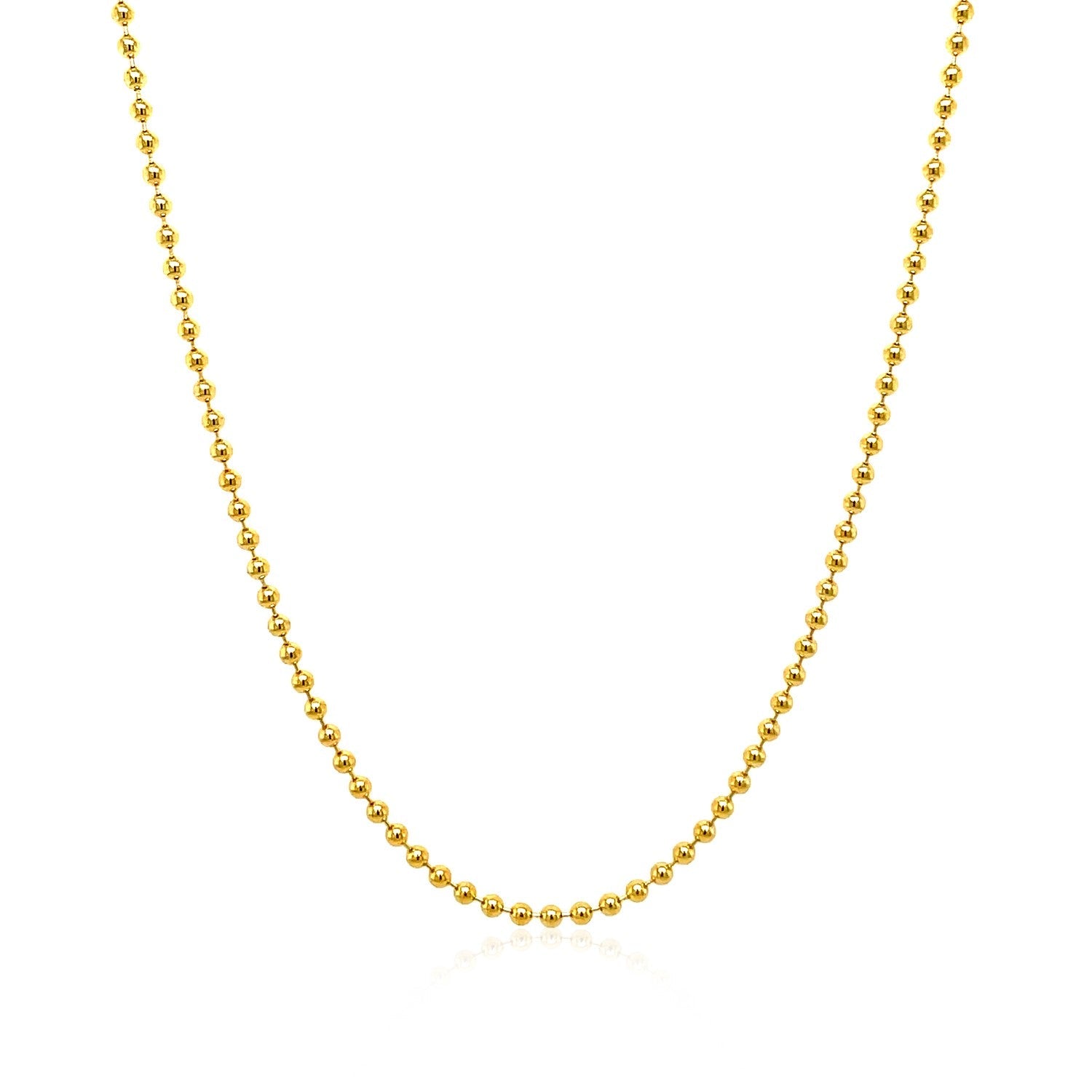 14k Yellow Gold Bead Chain 1.5mm (1.50 mm) by Avera Group