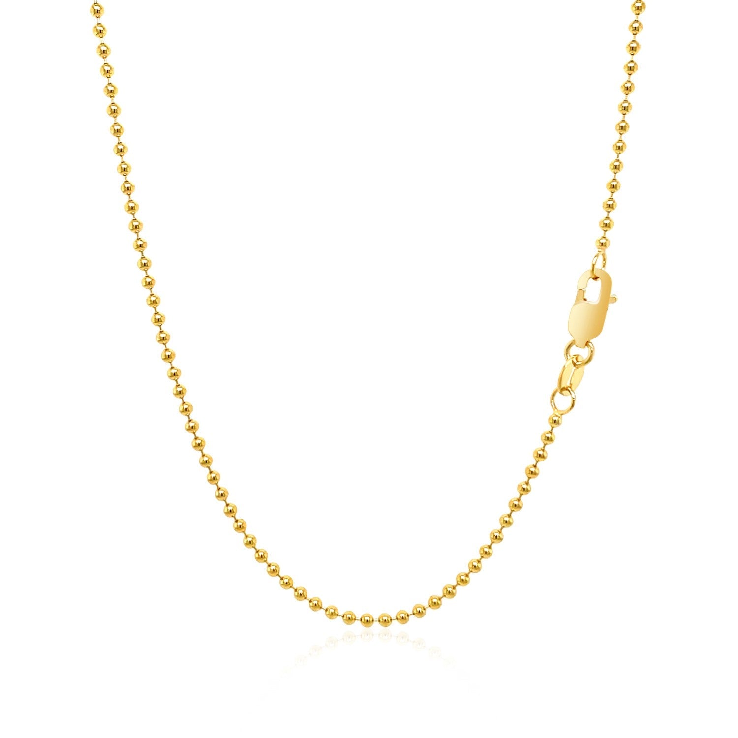 14k Yellow Gold Bead Chain 1.5mm (1.50 mm) by Avera Group