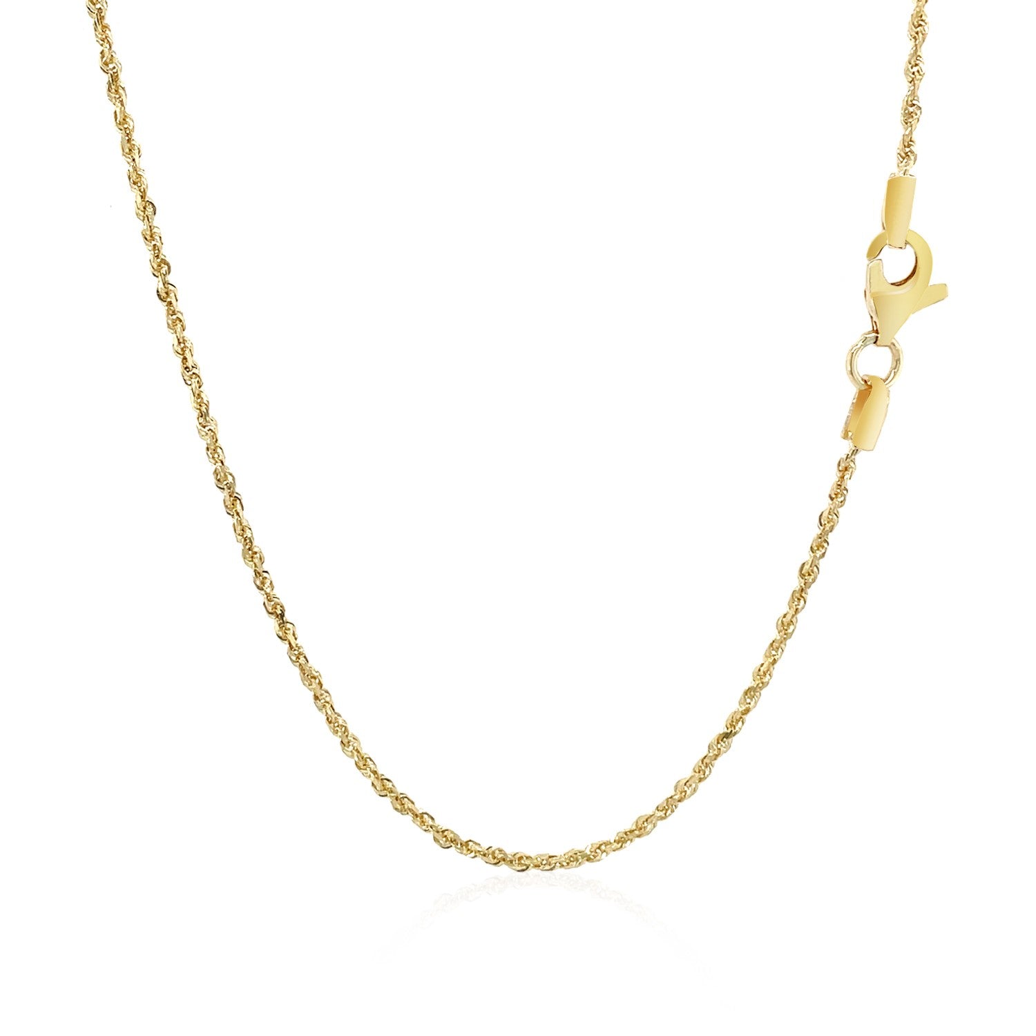 10k Yellow Gold Solid Diamond Cut Rope Chain (1.40 mm) by Avera Group